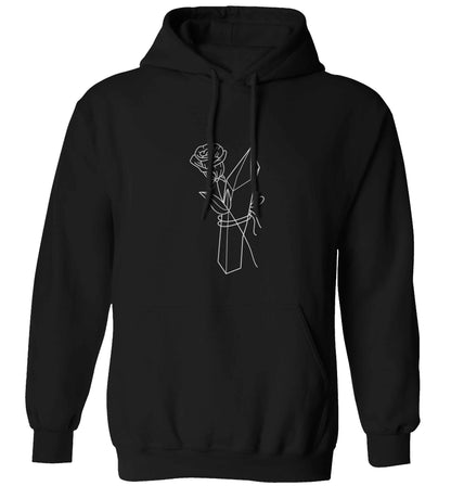 Rose crystal adults unisex black hoodie 2XL
