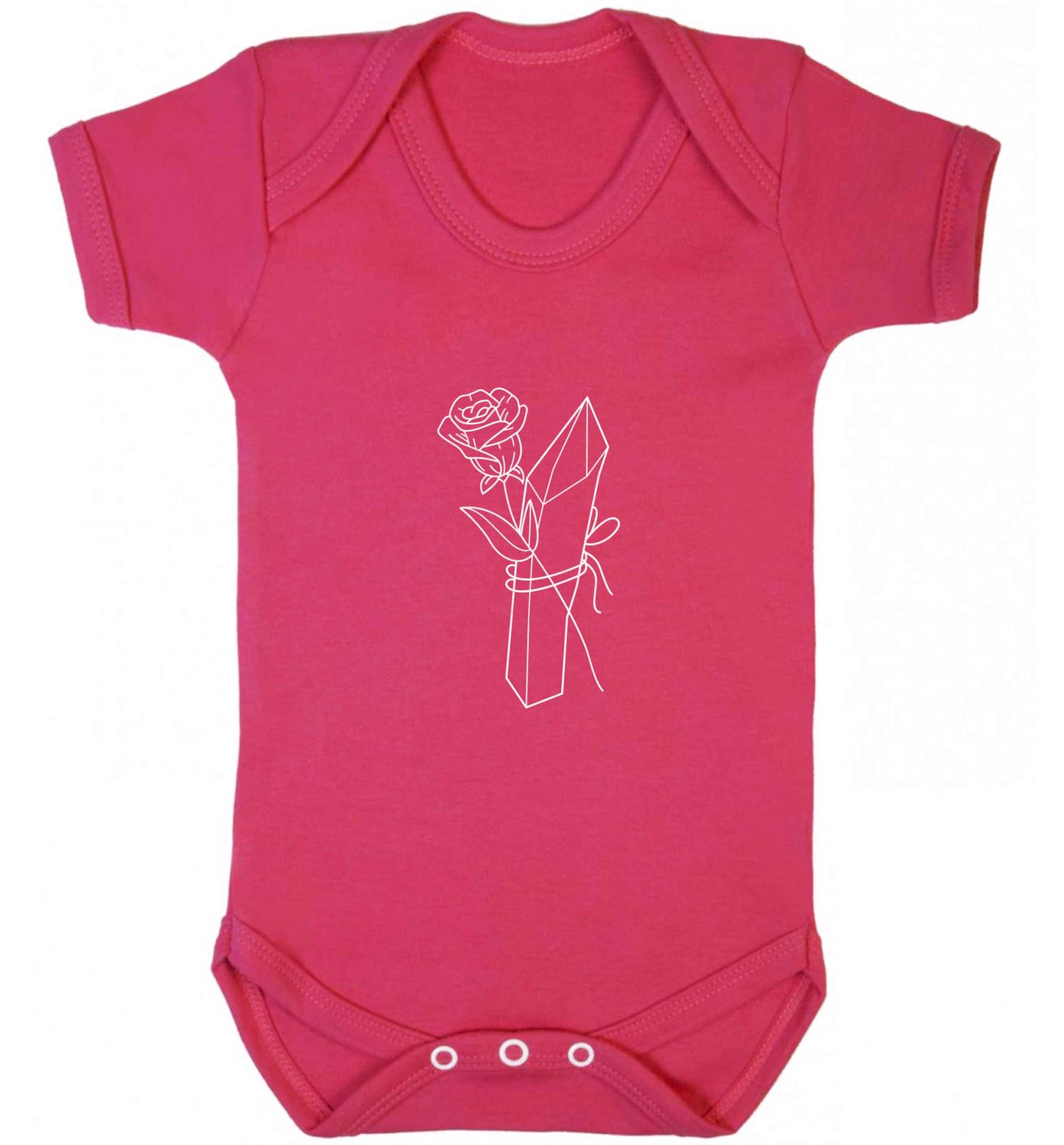 Rose crystal baby vest dark pink 18-24 months