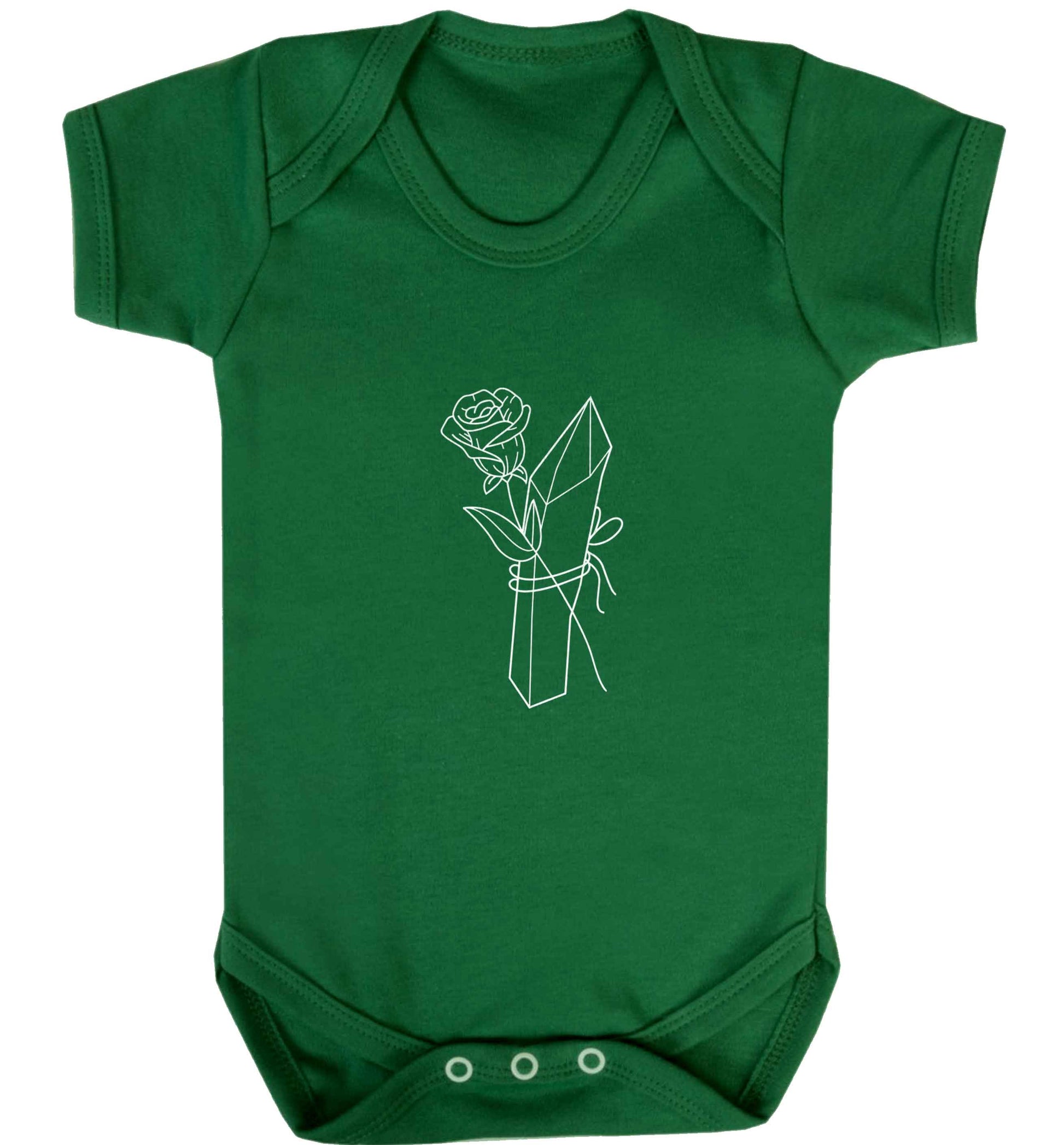 Rose crystal baby vest green 18-24 months