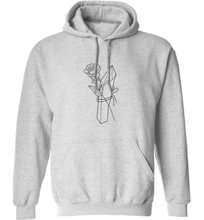 Rose crystal adults unisex grey hoodie 2XL