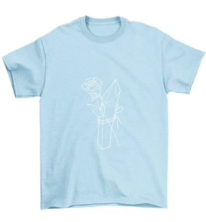 Rose crystal Children's light blue Tshirt 12-13 Years