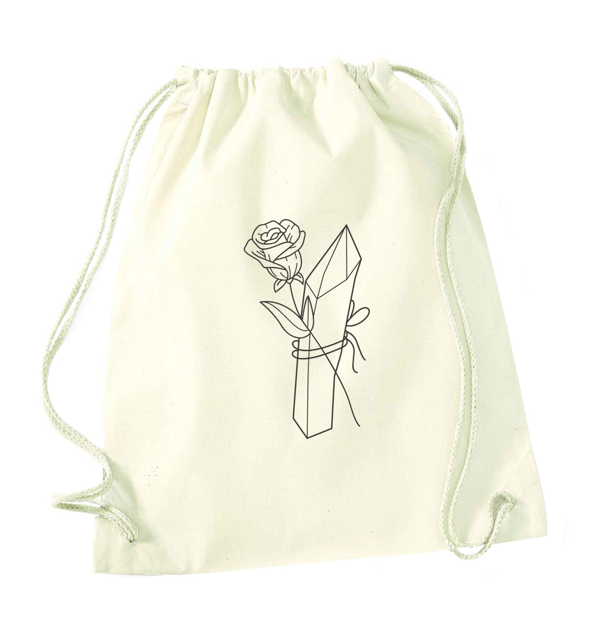 Rose crystal natural drawstring bag