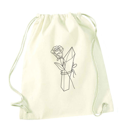Rose crystal natural drawstring bag