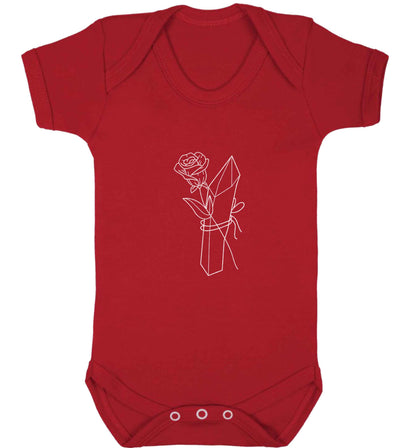 Rose crystal baby vest red 18-24 months
