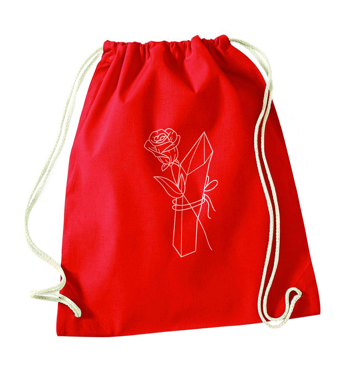 Rose crystal red drawstring bag 