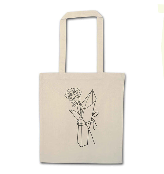 Rose crystal natural tote bag