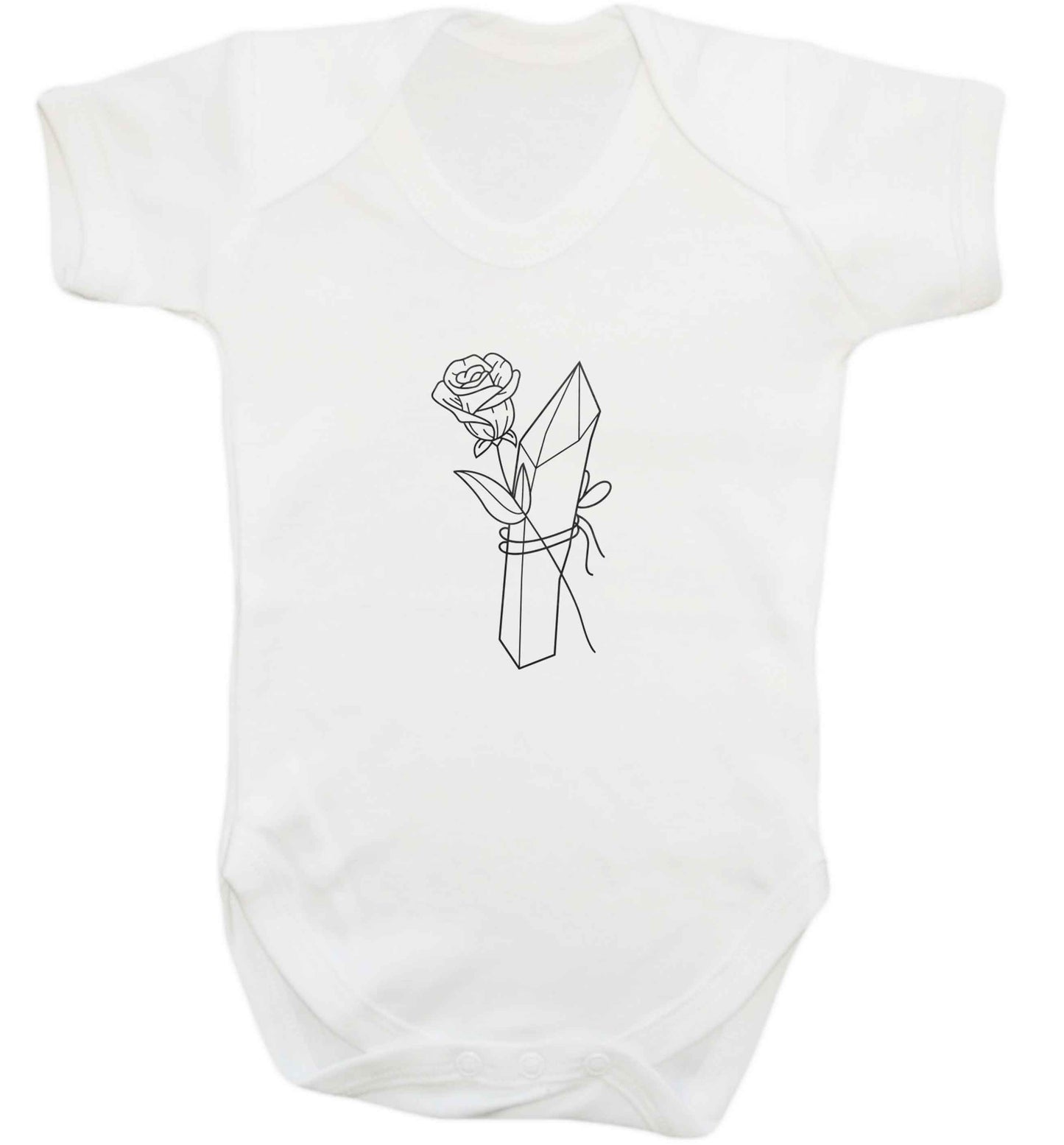 Rose crystal baby vest white 18-24 months