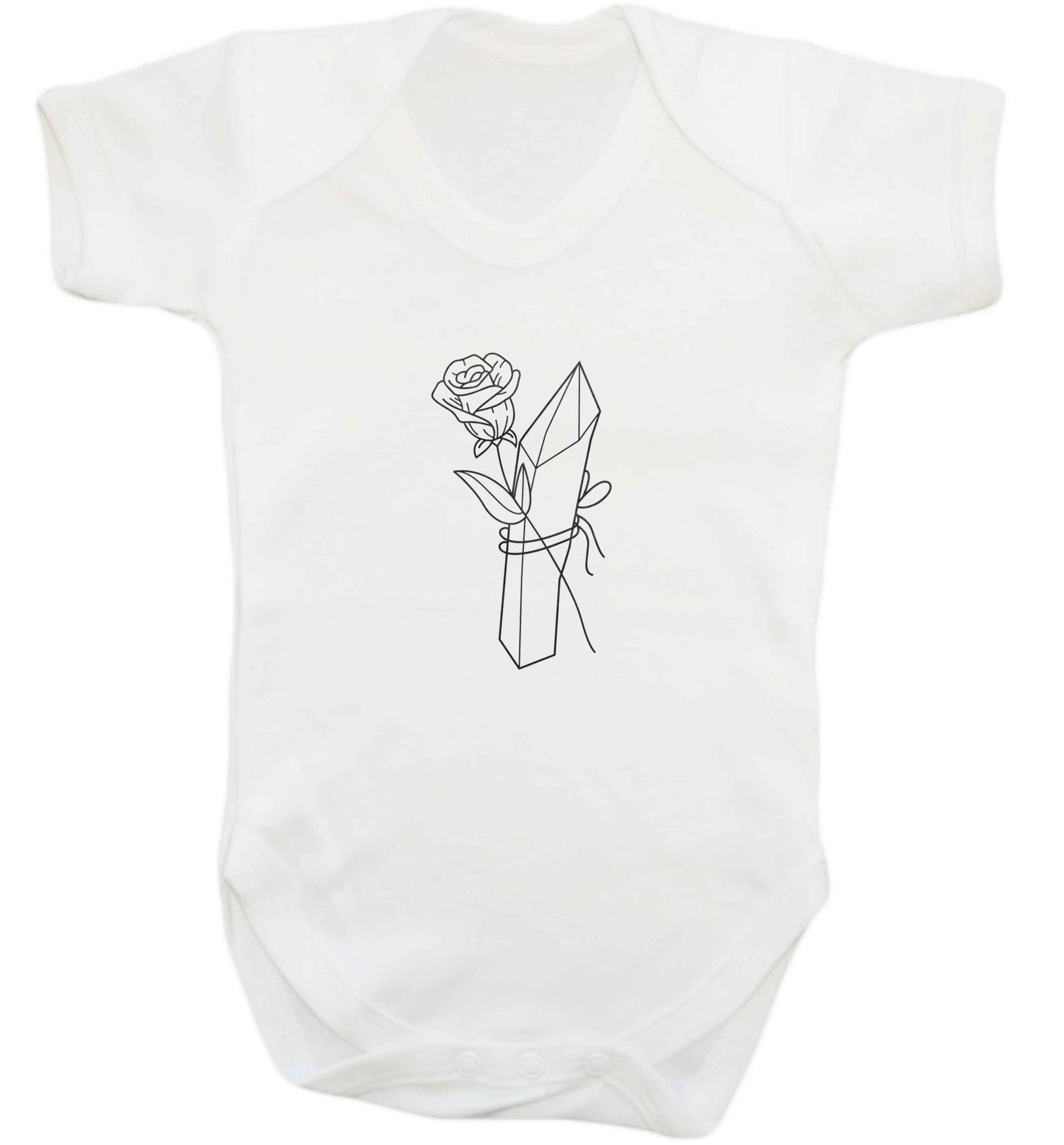 Rose crystal baby vest white 18-24 months