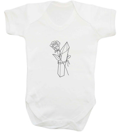 Rose crystal baby vest white 18-24 months