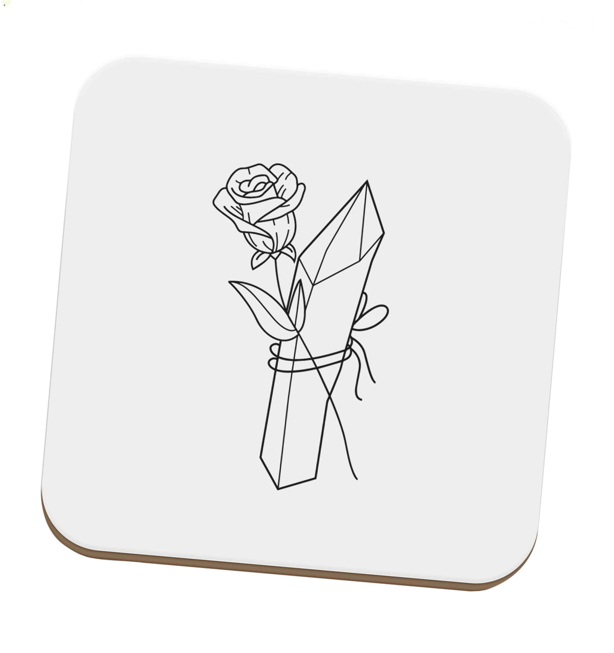Rose crystal set of four coasters