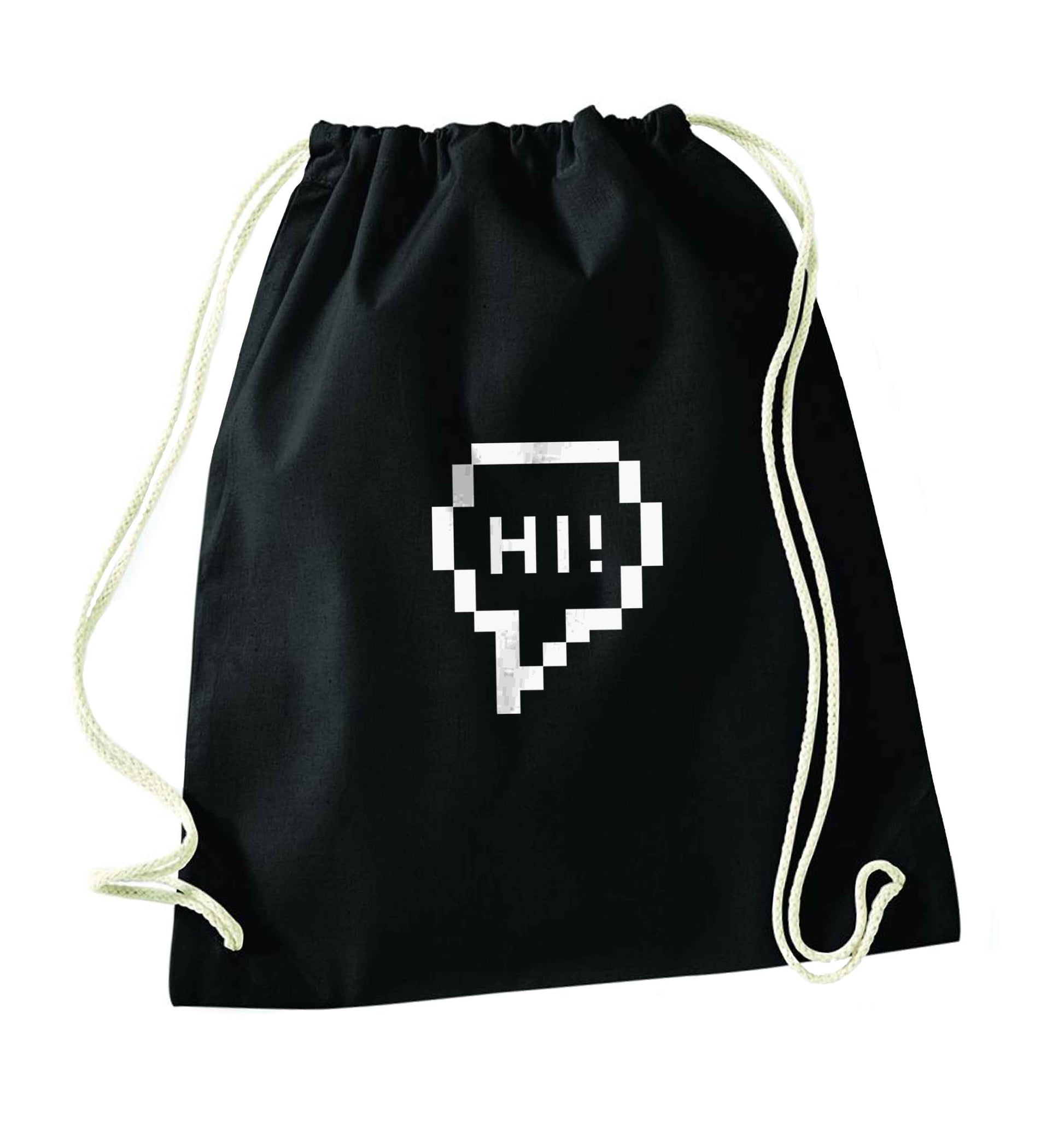 Hi black drawstring bag