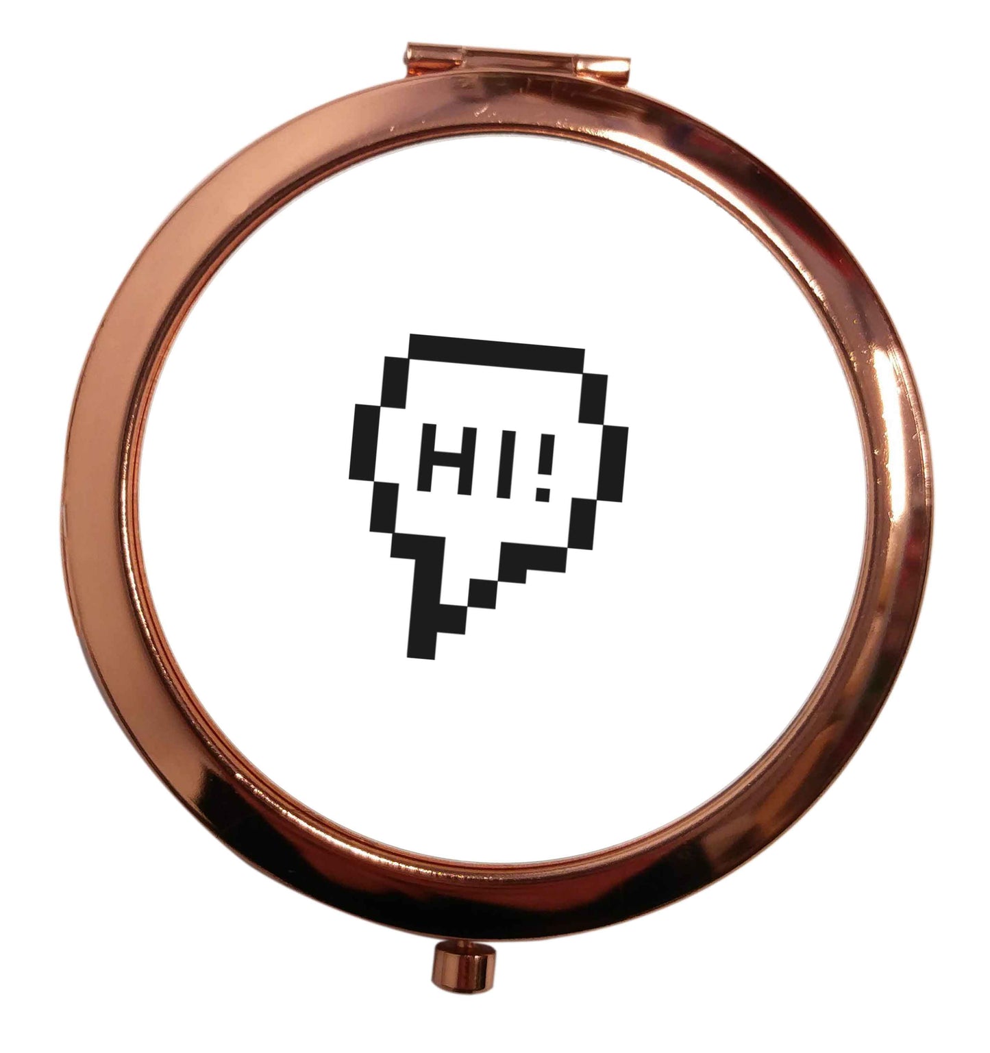 Hi rose gold circle pocket mirror