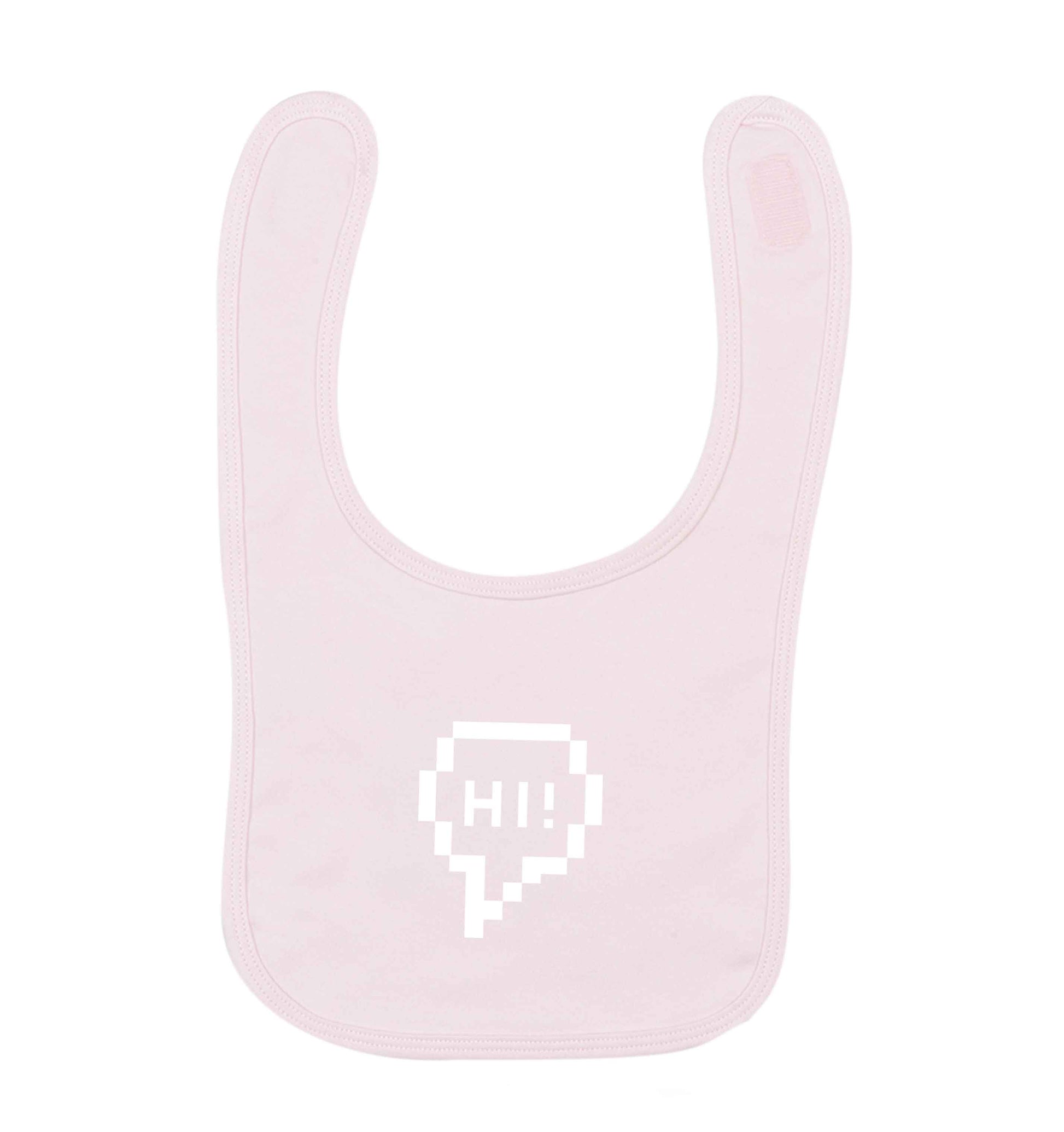 Hi pale pink baby bib