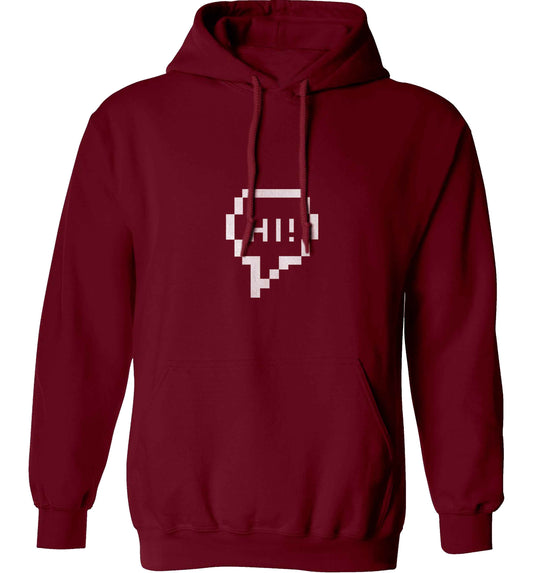 Hi adults unisex maroon hoodie 2XL