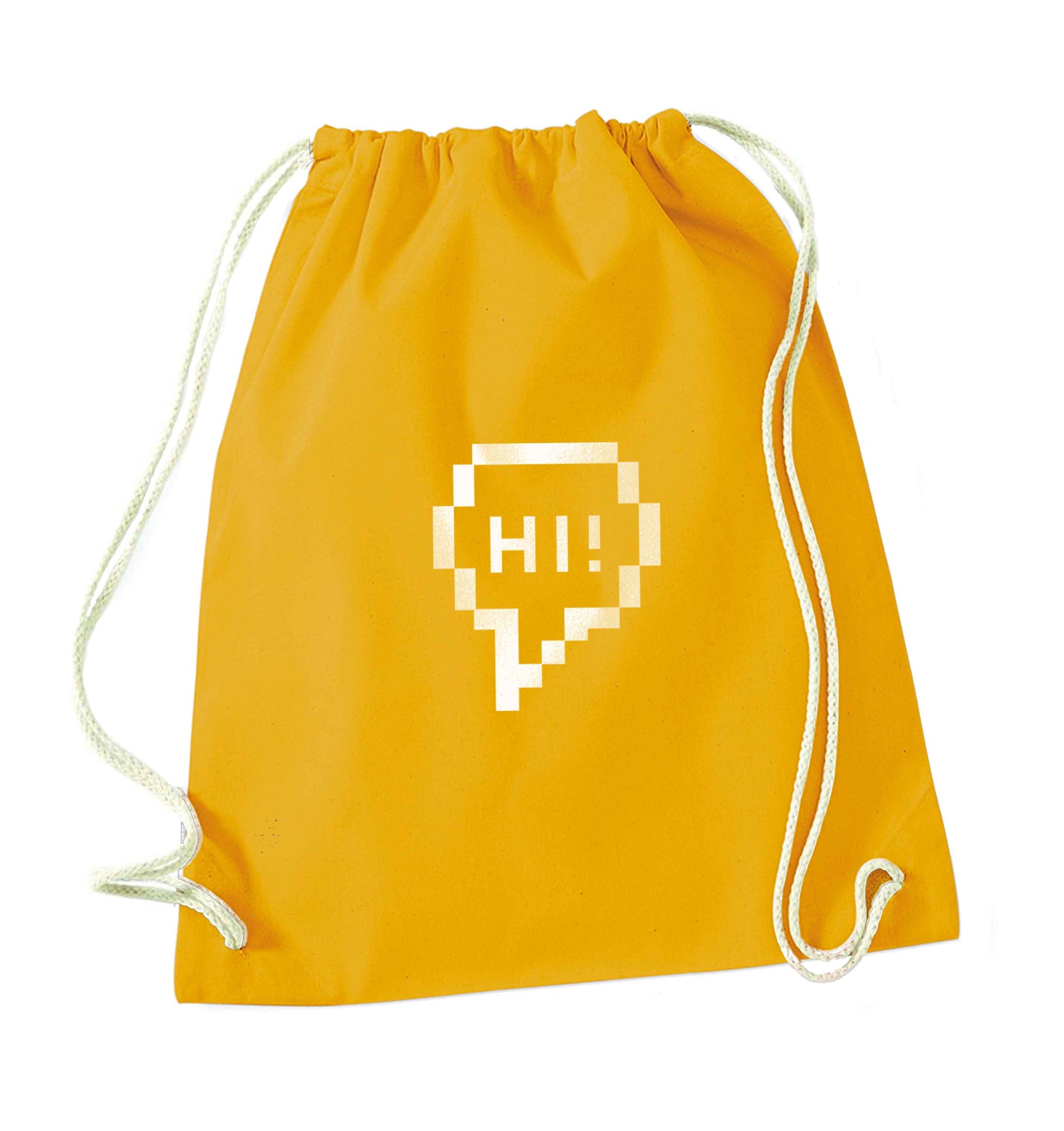 Hi mustard drawstring bag