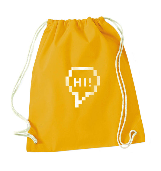 Hi mustard drawstring bag