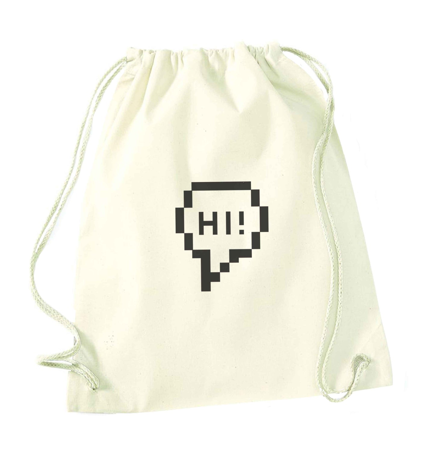Hi natural drawstring bag