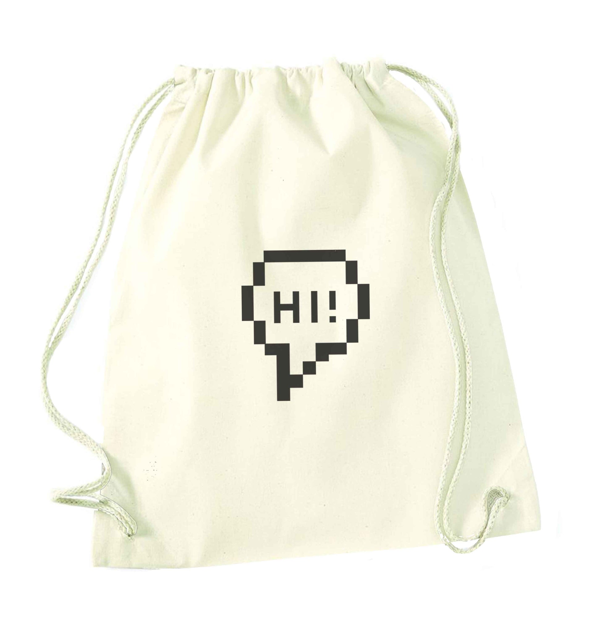 Hi natural drawstring bag