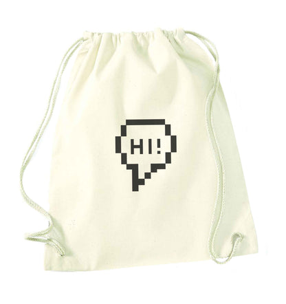 Hi natural drawstring bag