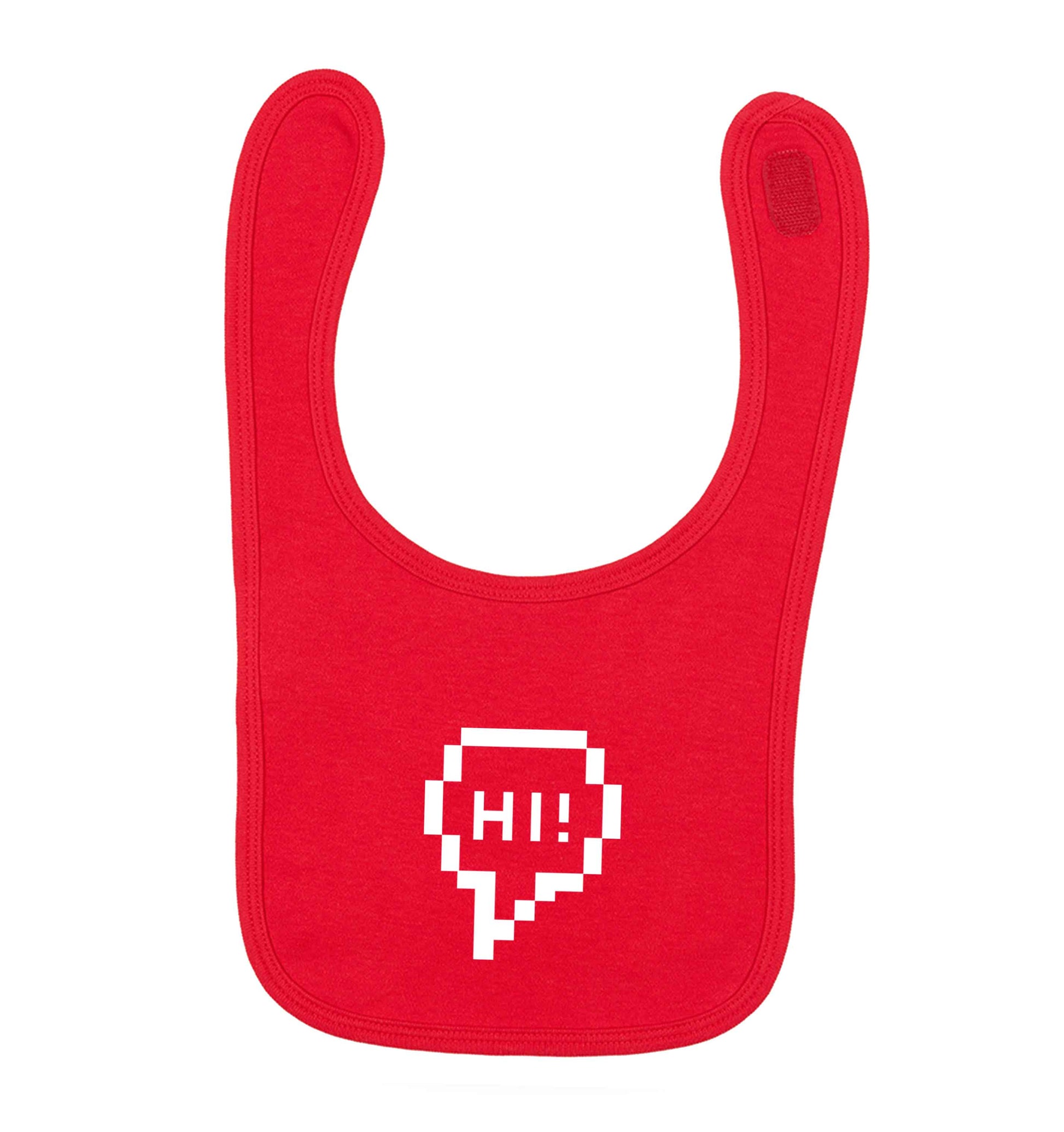 Hi red baby bib