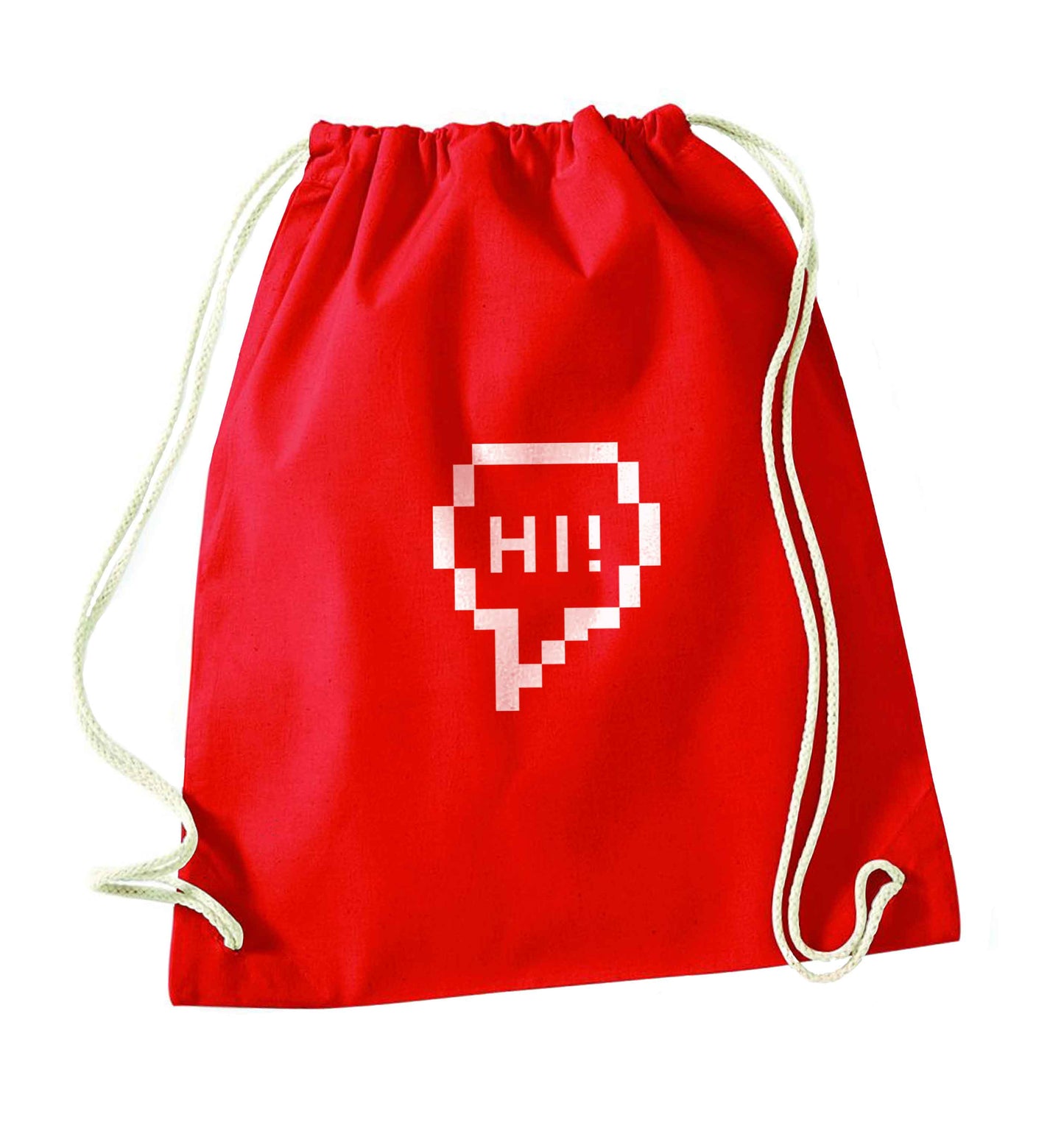 Hi red drawstring bag 