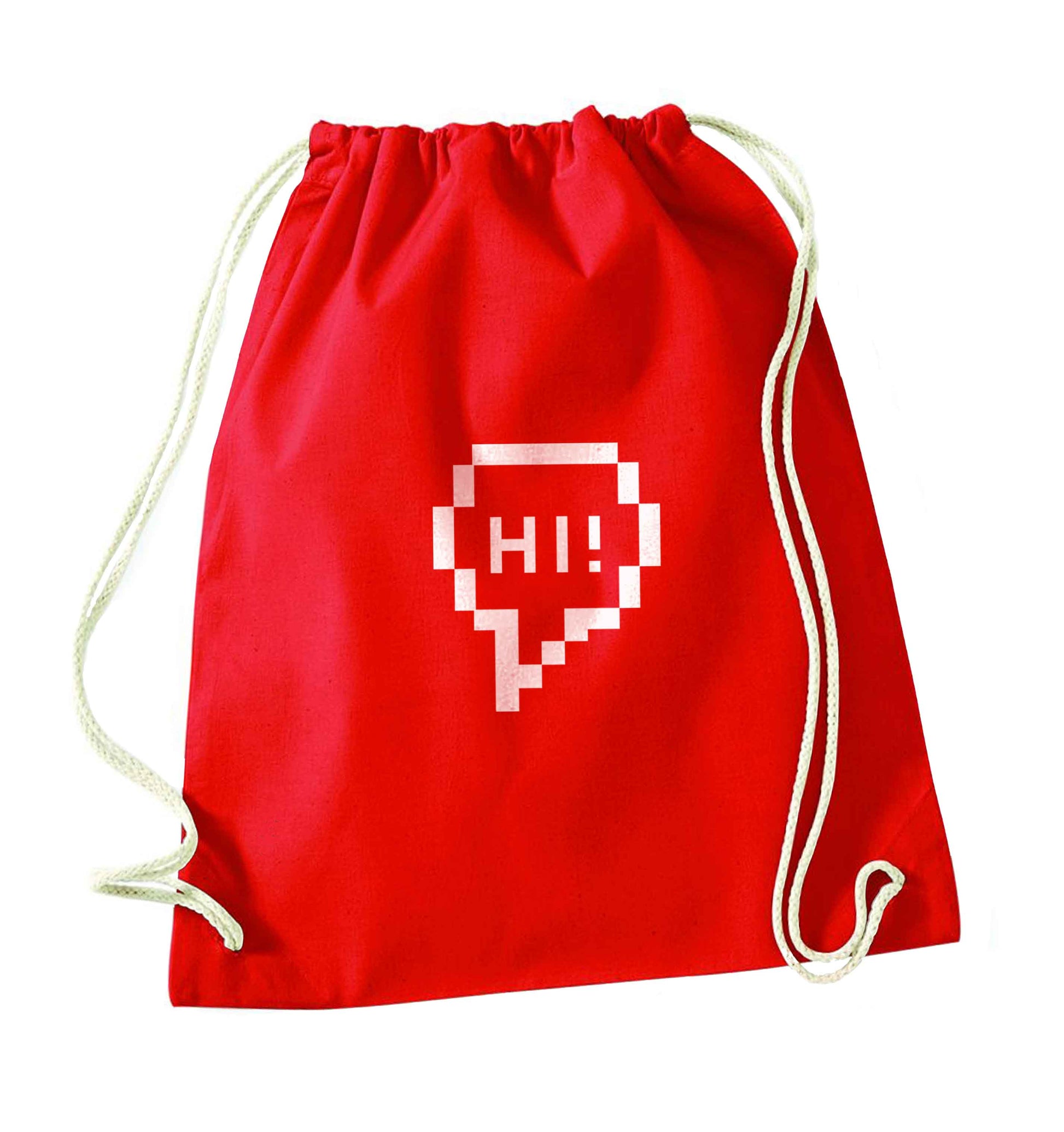 Hi red drawstring bag 