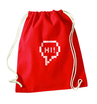 Hi red drawstring bag 