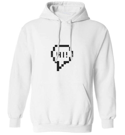 Hi adults unisex white hoodie 2XL