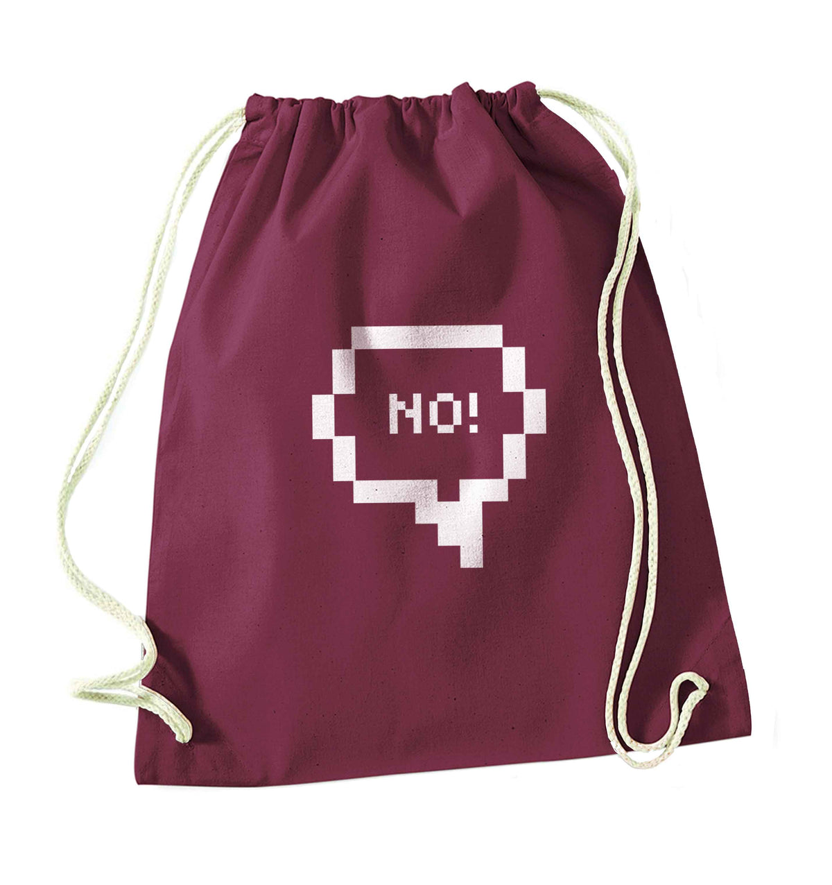 No maroon drawstring bag