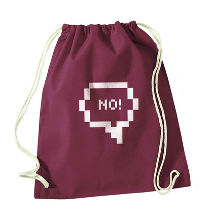 No maroon drawstring bag