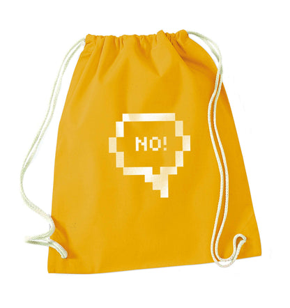 No mustard drawstring bag