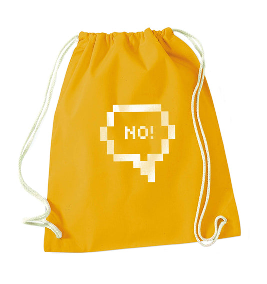 No mustard drawstring bag