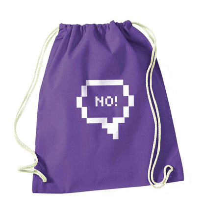 No purple drawstring bag