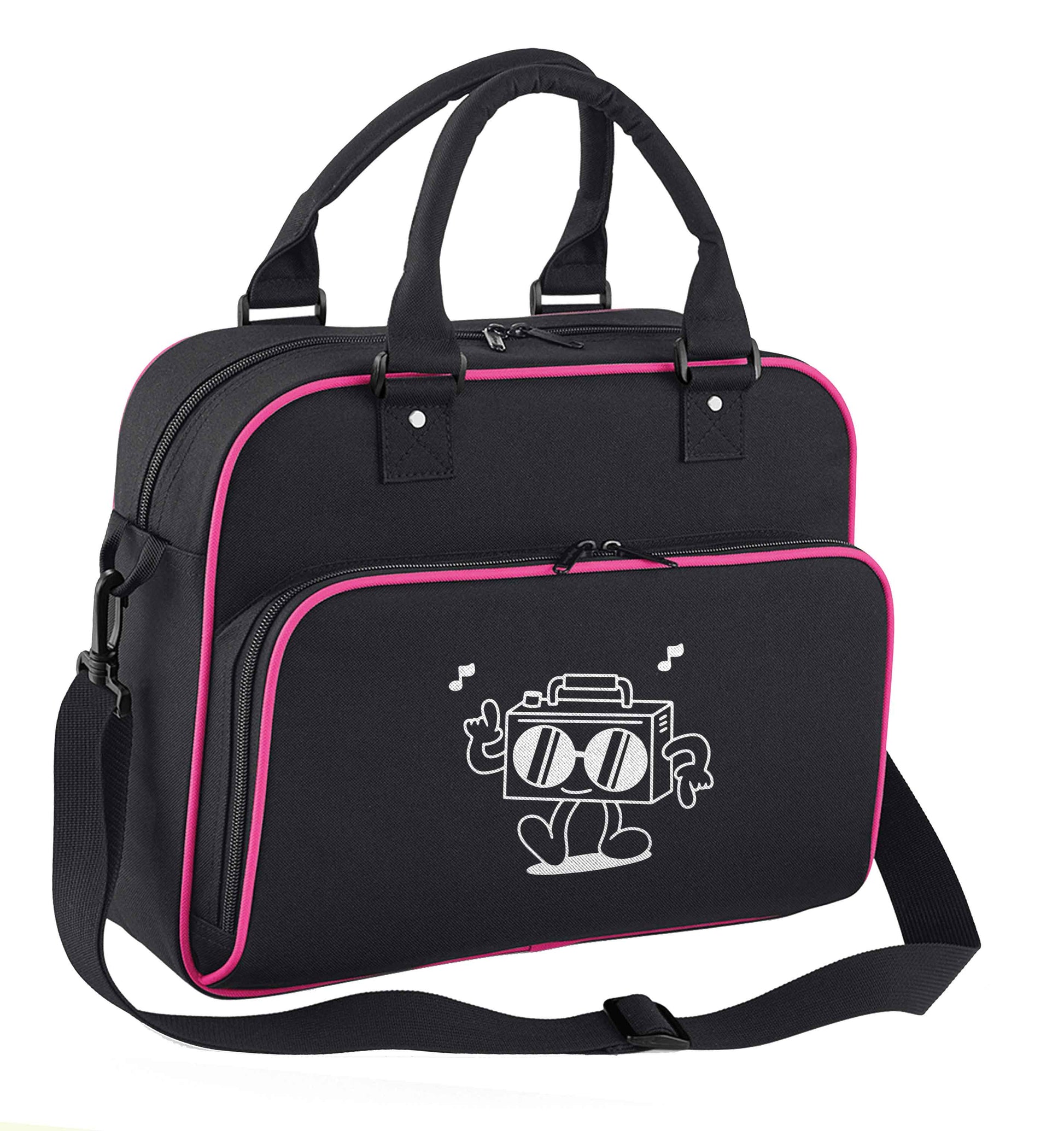 Boombox children's dance bag black with pink detail