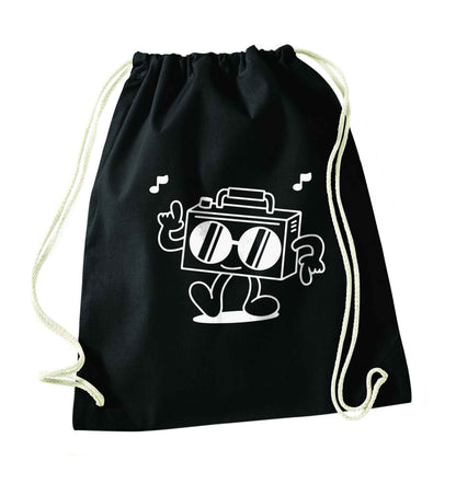 Boombox black drawstring bag