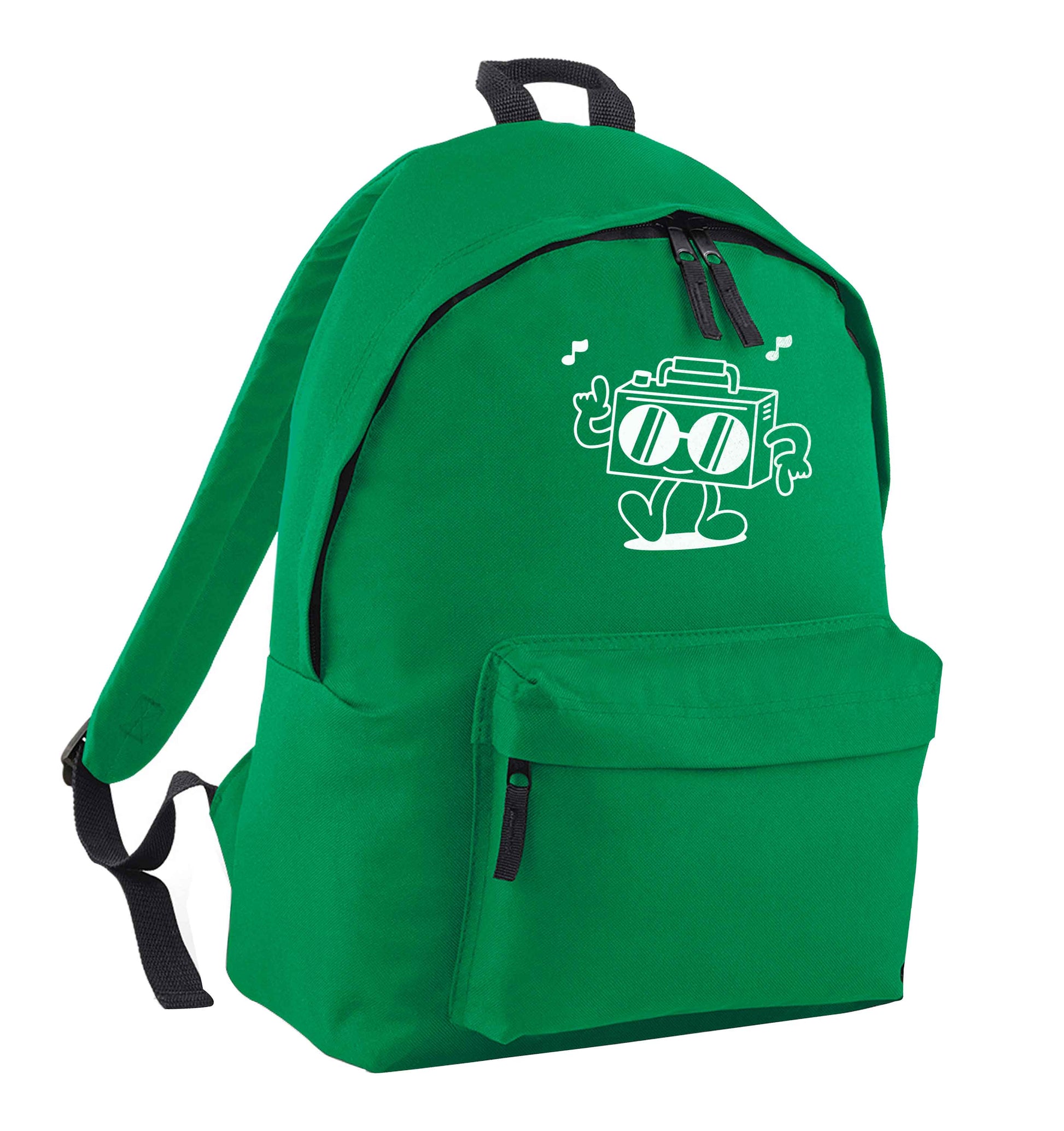Boombox green adults backpack