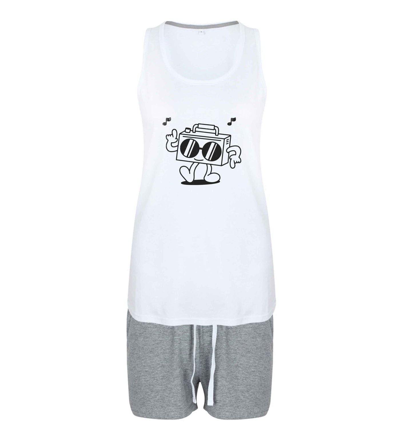 Boombox size XL women's pyjama shorts set in pink 