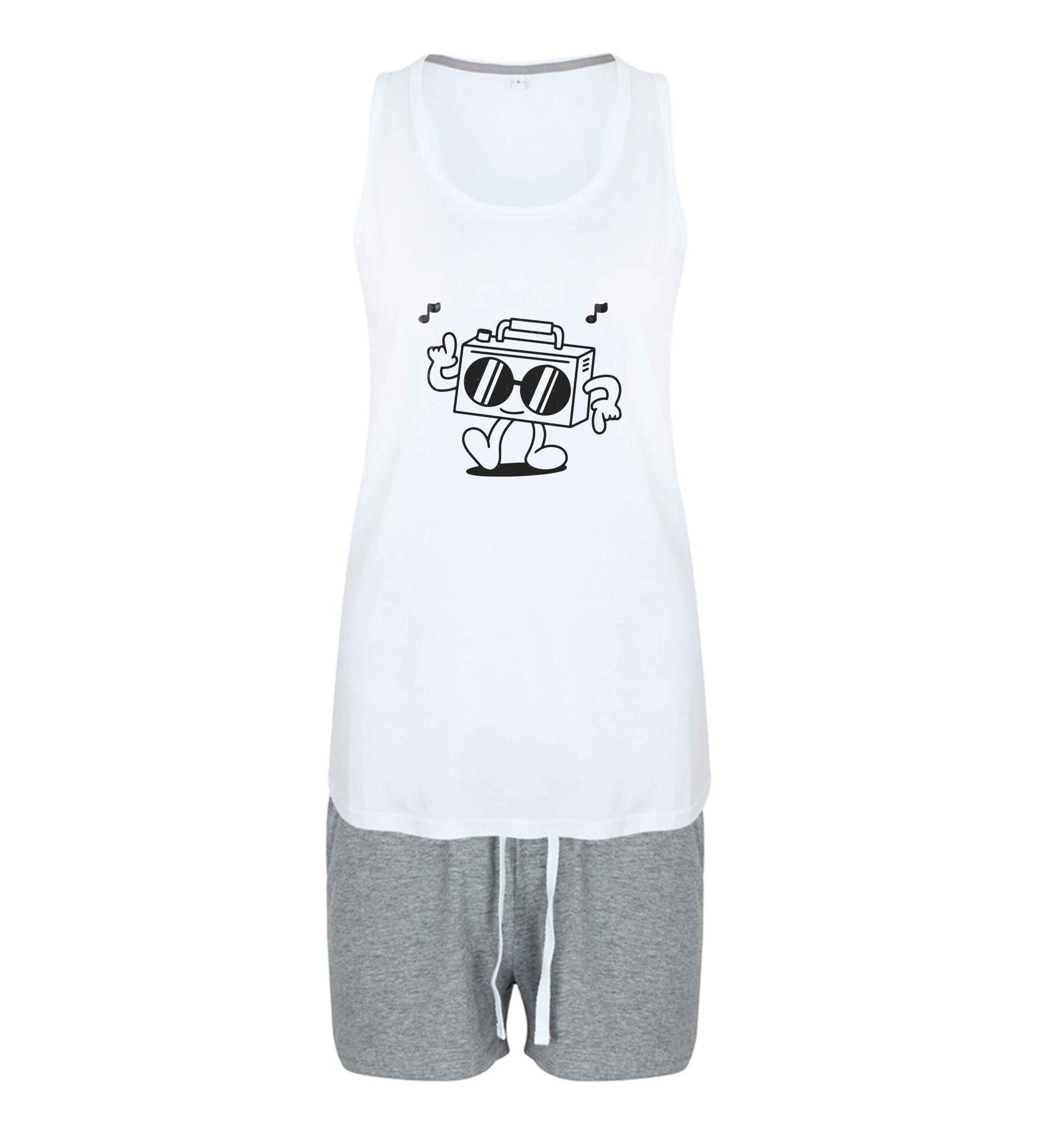 Boombox size XL women's pyjama shorts set in pink 