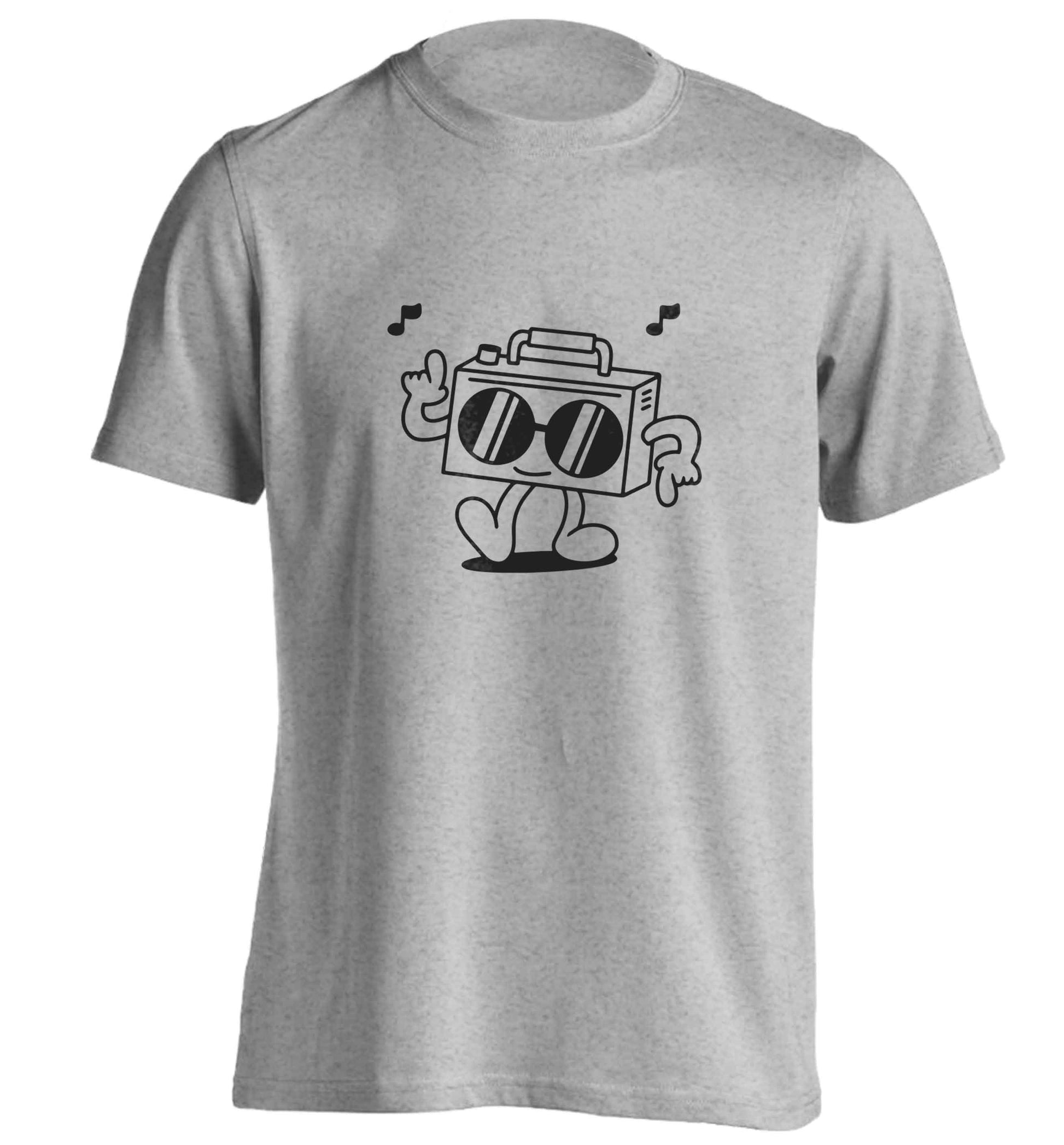 Boombox adults unisex grey Tshirt 2XL