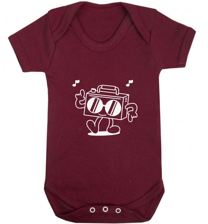 Boombox baby vest maroon 18-24 months
