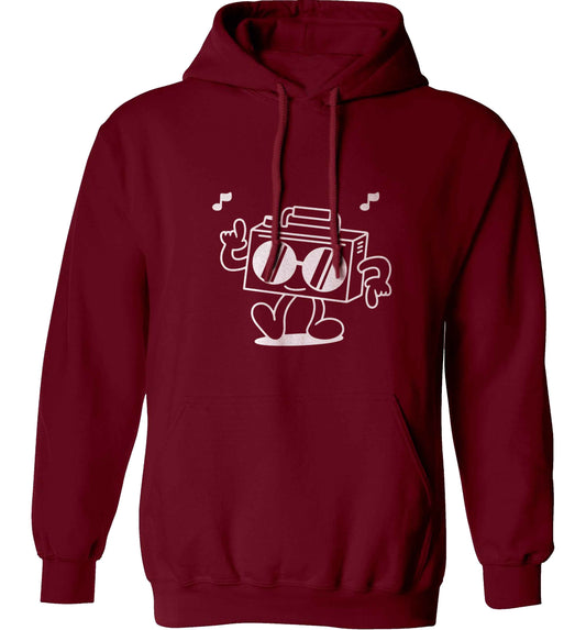 Boombox adults unisex maroon hoodie 2XL