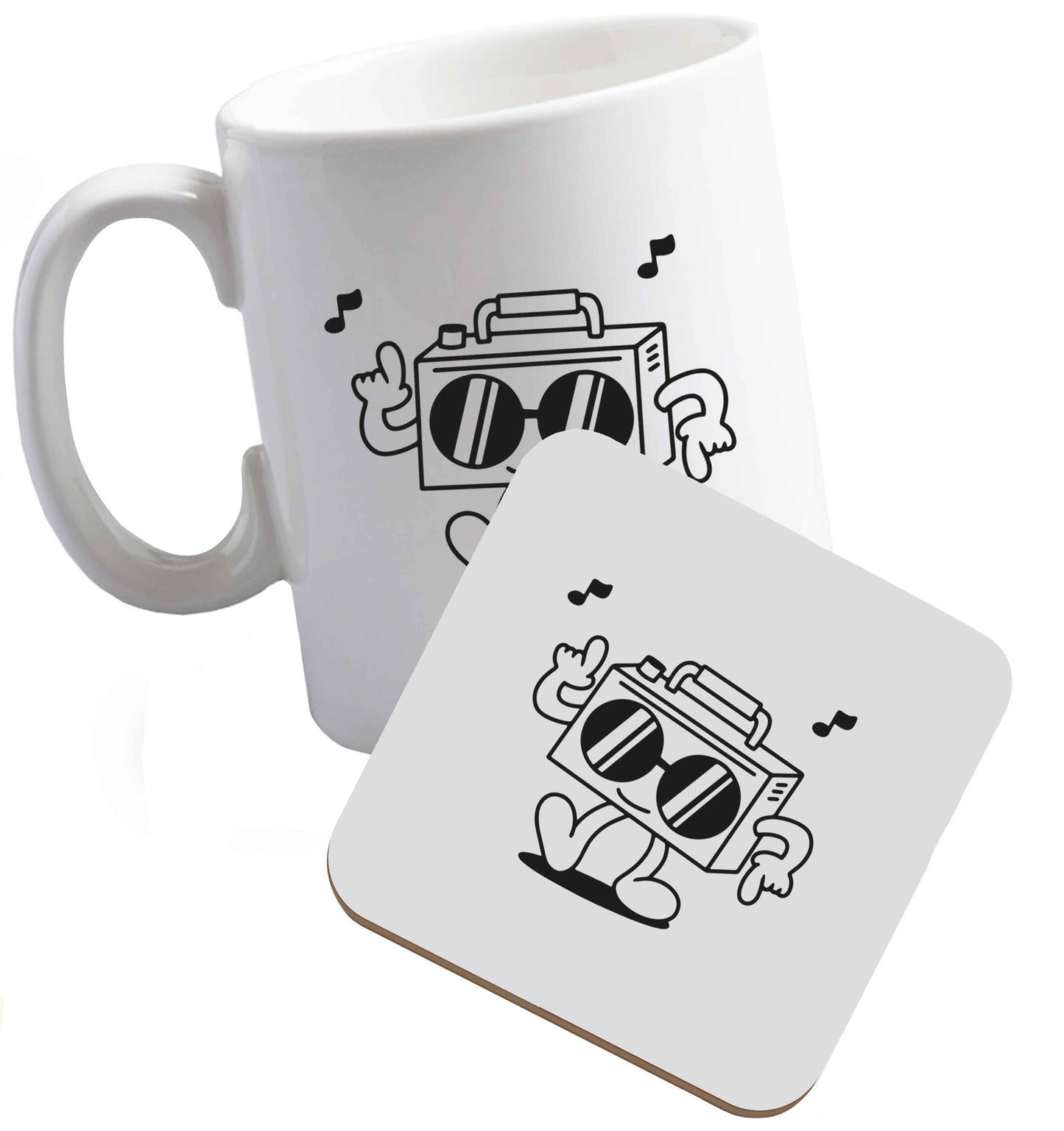 10 oz Tis The Season to Drink Whisky ceramic mug and coaster set right handed