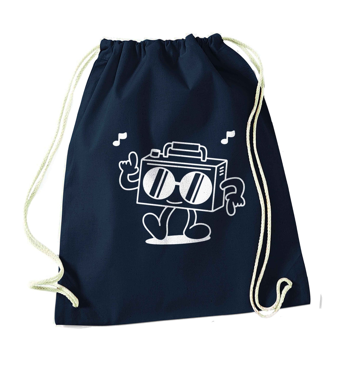 Boombox navy drawstring bag