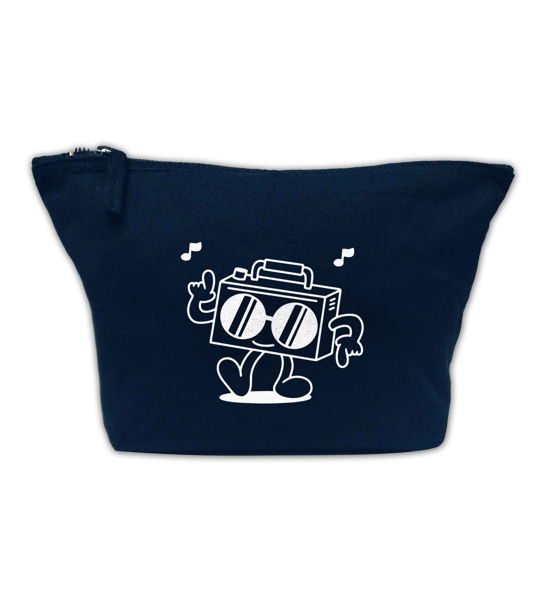 Boombox navy makeup bag