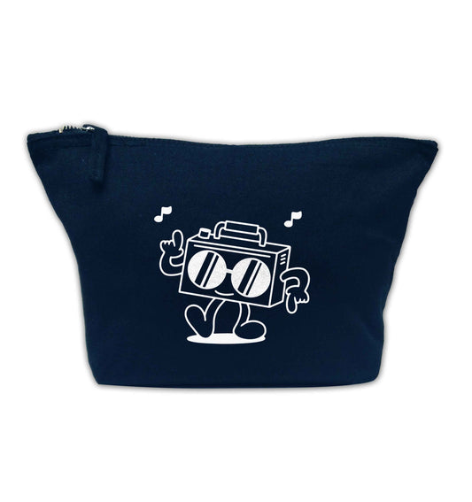 Boombox navy makeup bag