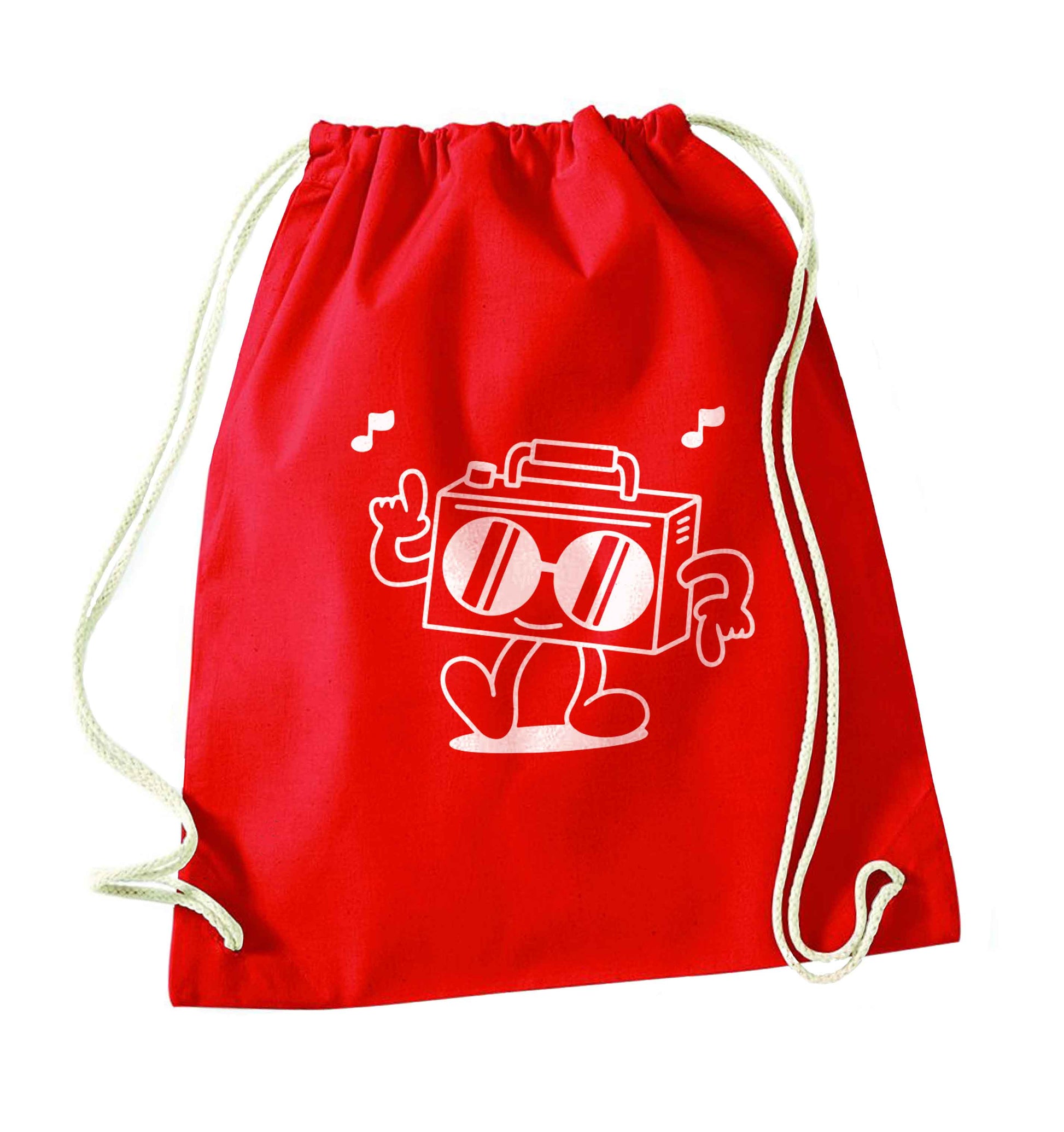 Boombox red drawstring bag 