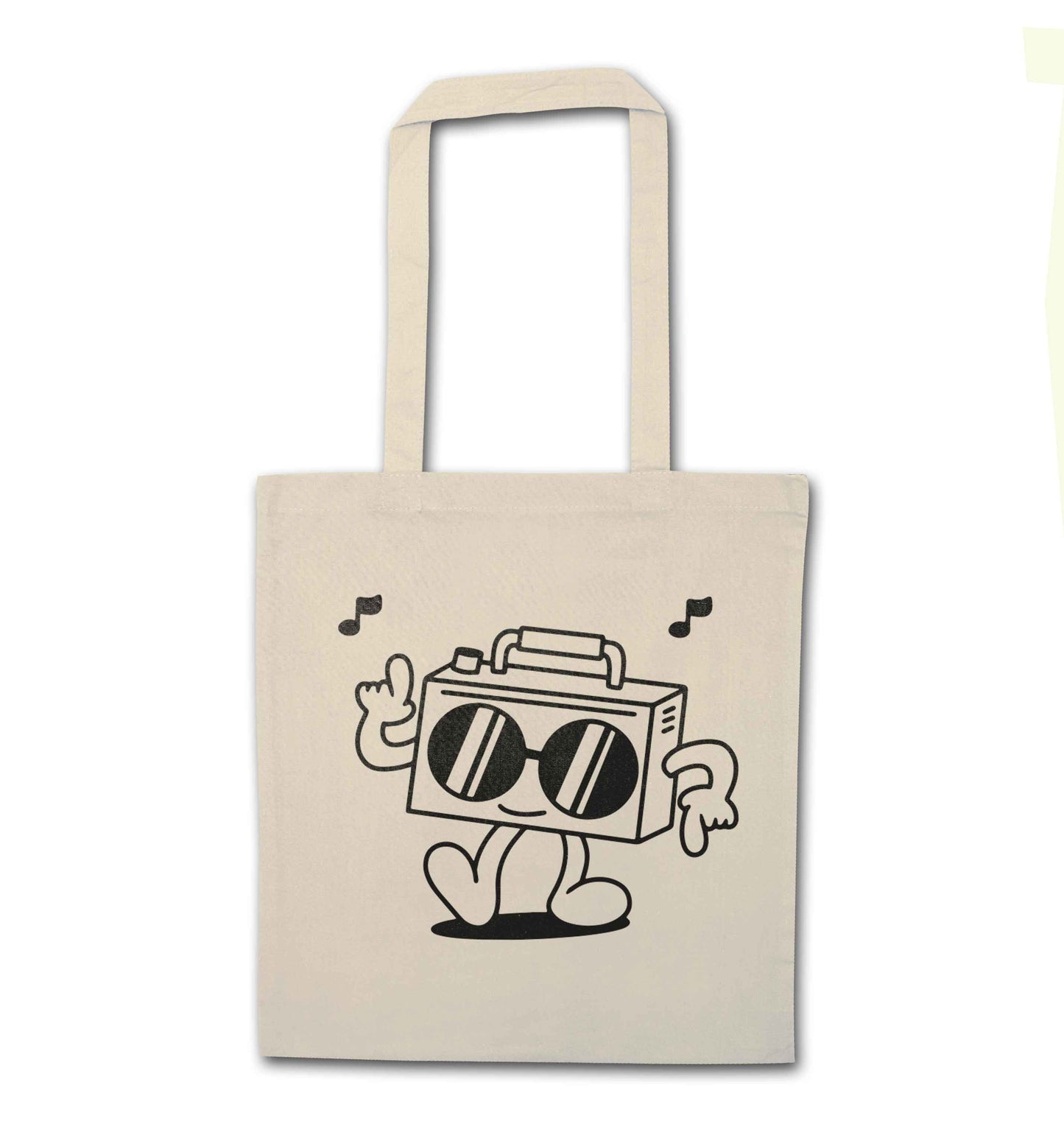 Boombox natural tote bag