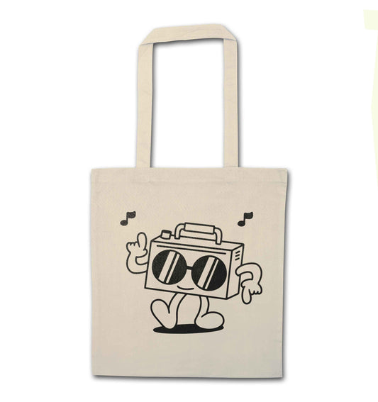 Boombox natural tote bag