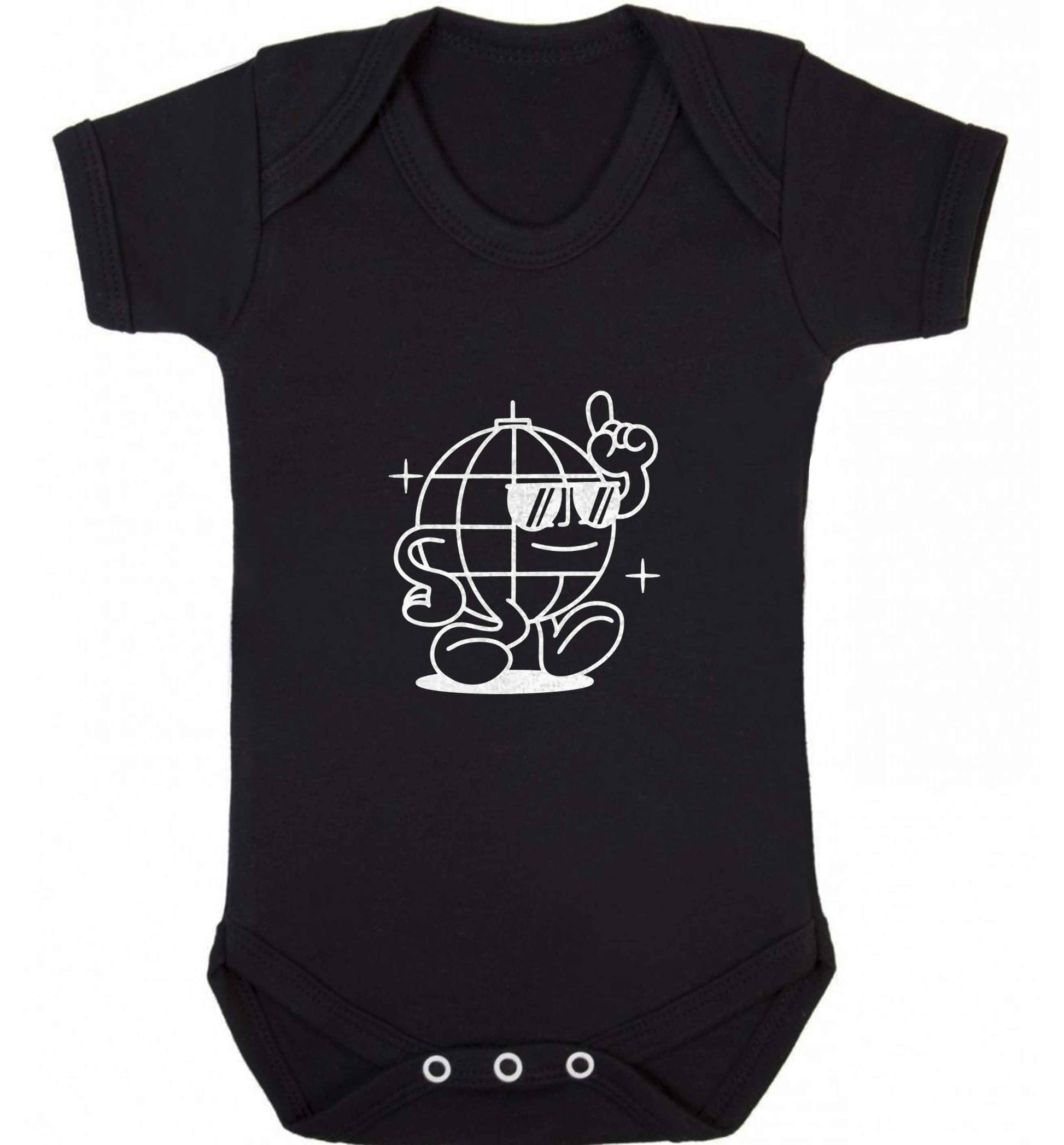 Disco ball baby vest black 18-24 months