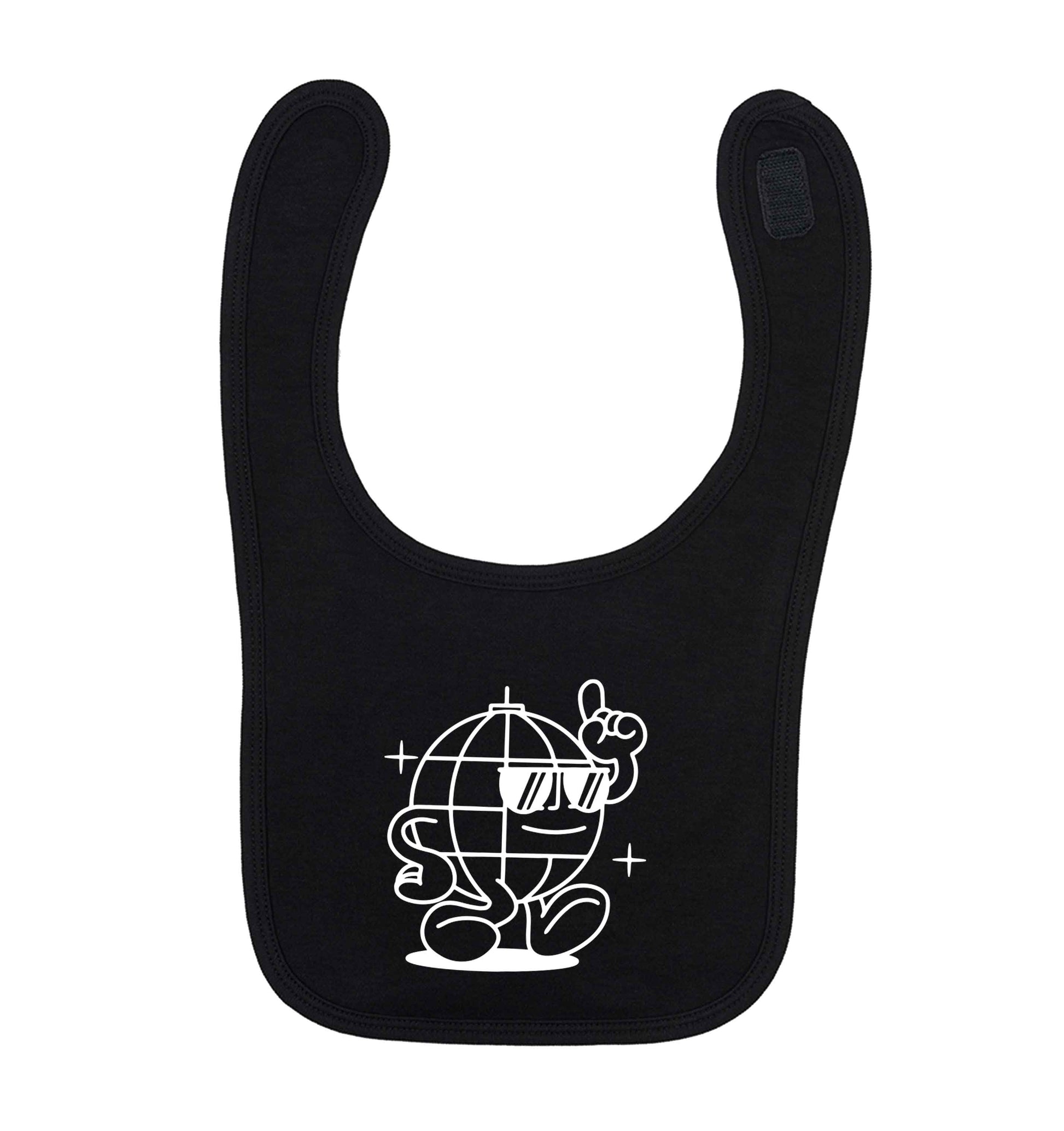Disco ball black baby bib
